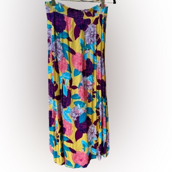 Express Tropical Floral High Low Flowly Maxi Skirt NWOT - Picture 4 of 10